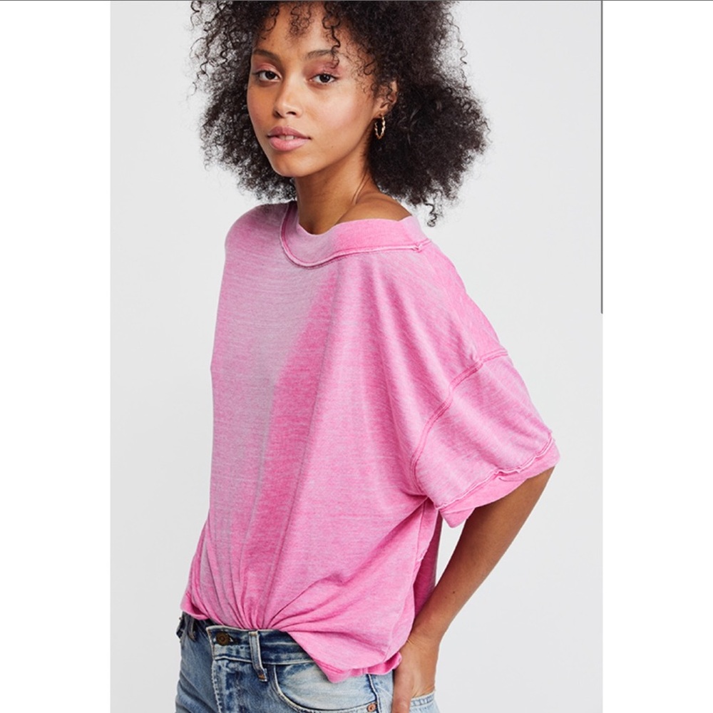 FREE PEOPLE | Viola Open Back Tee Hot Magenta